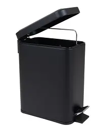 Відро для сміття Zerix Sansa-TC0105 5 л з плавним закриттям прямокутне Black ZX5894, Чорний матовий - мініатюра 8