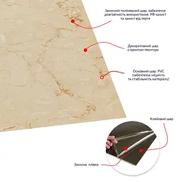 Самоклеюча LVT плитка 457*457*1.5mm (D) SW-00002462 - мініатюра 4