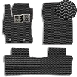 Килимки у салон EVA для Toyota Corolla Е160 / E170 2013-2018 з підп'ятником Чорно-Сірий кант 5 шт
