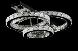 Стельова світлодіодна люстра Splendid Ray L51007/60+40+30XD/3 LED з трьома кришталевими кільцями, пультом, димером, 75 см - мініатюра 3