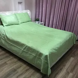 Велюрові покривало салатового кольору з210х230 з двома наволочками 50х70, мішок ALBO pbe0052901 - мініатюра 4