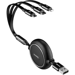 Кабель Baseus Golden Loop 3 in 1 Elastic Cable USB to Type-C/Lightning/MicroUSB 3.5A 1.2m CAMLT-JH01 Black - мініатюра 5