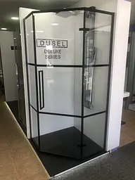 Душова кабіна Dusel DL197HBP Black Matt Paint 900x900x1900, Чорний матовий, Універсальна, прозрачний, Чорний матовий, 90x90 - мініатюра 2