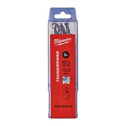 Свердло по металу THUNDERWEB HSS-G MILWAUKEE DIN338, діаметр 10,0x133х87мм, (5шт), пластикова коробка