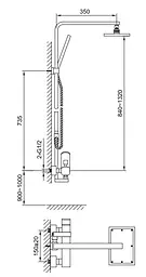 Душова система Kohlman Foxal chrome QW276F, Хром - мініатюра 3