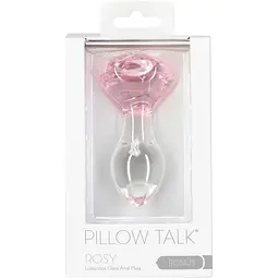 Скляна анальна пробка Pillow Talk Rosy Luxurious Glass Anal Plug ⌀3.3 см віброкуля в подарунок - мініатюра 5