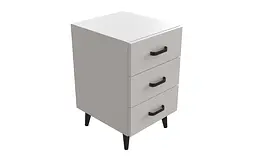 Тумба Віва 3 на конусних ніжках Ferrum-decor 56,5x35x40 Чорний метал ДСП Білий 16 мм (FRD-106823) - мініатюра 2
