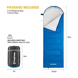 Спальний мішок KingCamp Oasis 250 Blue (KS3121_BLUE_L_01) - мініатюра 4