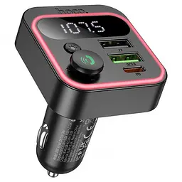 Автомобільний FM-трансмітер модулятор Bluetooth MP3 HOCO E85 Tiger 20 W, PD/QC, USB-C/2xUSB-A