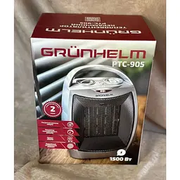 Тепловентилятор Grunhelm PTC-905 обігрівач дуйчик керамічний нагрівальний елемент 1500 Вт сірий - мініатюра 4
