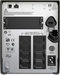 Джерело безперебійного живлення APC Smart-UPS 1500VA LCD, Lin.int., AVR, 8 х IEC, SmartSlot, USB, RJ-45, метал (SMT 1500I) - мініатюра 6