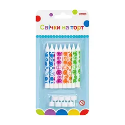 Свічка Maxi 8 шт. на торт, 8 см; 8 підставок для свічок (MX627045.F02)