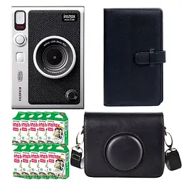 Подарочный набор камера Fujifilm Instax Mini EVO, Фотобумага 100 шт, Чехол, Фотоальбом 108 фото Черный