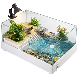 Тераріум-акваріум для черепахи Kruger Meier Turtle Shell Garden 39x27x17 см з островом і гідропонним контейнером - мініатюра 4