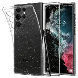 Чохол-накладка Spigen Liquid Crystal Glitter для Samsung Galaxy S22 Ultra SM-S908 Crystal Quartz (ACS03913) - мініатюра 2