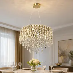 Сучасна підвісна кришталева LED-люстра Artlight 012/500BGD золота зі скляними підвісками