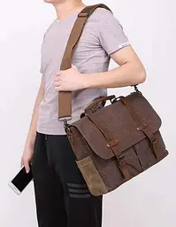 Сумка-портфель на плече 20116 Vintage коричневий - мініатюра 3