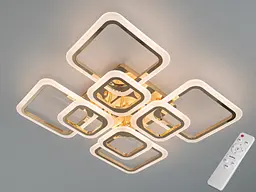 Люстра стельова LED Diasha A8060/4+4G 110W, золото, 59 см, димер, для дому та офісу