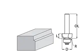 Фреза профільна з підшипниками Т.С.Т. R3 мм Makita P-78922 - мініатюра 2