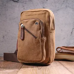 Практична чоловіча сумка через текстильне плече 15х22х6 см Vintage 15х22х6 см sum0021425 - мініатюра 7