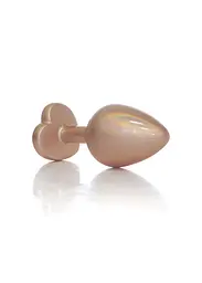 Анальна металева пробка Plug-Jewellery Pearl Gold Heart PLUG- Clear M Boss Series 64-00136 100344 - мініатюра 3
