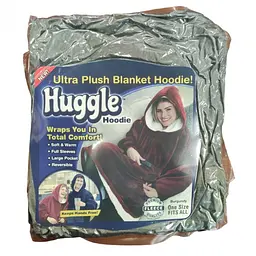 Толстовка-плед з капюшоном Huggle Hoodie Ultra Plush Blanket | Плюшева кофта | Плед із рукавами Oversize СІРИЙ - мініатюра 4
