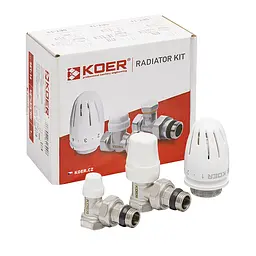Комплект для підключення радіатора Koer 1/2"x1/2" кутовий з термоголовкою SET-11 KR3175 - мініатюра 6