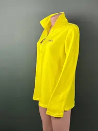 Жіноча флісова кофта MANAKA T-3 жовта, тепла фліска на блискавці з високим коміром - мініатюра 3