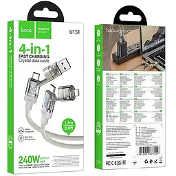 Дата кабель Hoco U151 Goldsmith 4in1 Type-C to USB/Type-C to Lightning 240W (1.2m) Gray - мініатюра 4