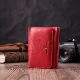 Шкіряний яскравий гаманець для жінок ST Leather 22505 червоний - мініатюра 8