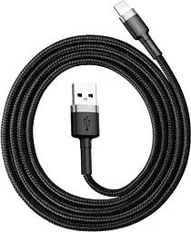 Кабель Baseus Cafule USB for Lightning 2.4A 1m grey black (CALKLF-BG1) - мініатюра 3