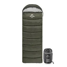 Спальник з капюшоном Naturehike U150 NH20MSD07, (11°C), правий, зелений - мініатюра 2