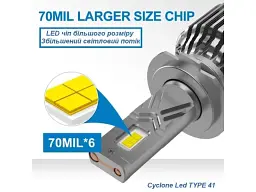 Автолампа Cyclone LED 9007 H/L 5700K type 41 - мініатюра 3