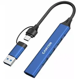 Концентратор Canyon hub DS-02 4in1 USB-A/C Blue (CNS-TDS02BL) - мініатюра 5