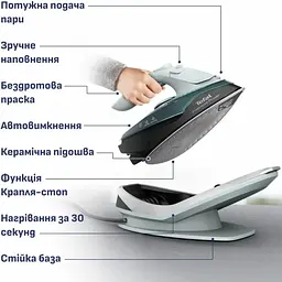 Праска Tefal Freemove Power безпровідна 2600 Вт зелена (FV6670E0) - мініатюра 7