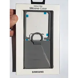 Оригінальний силіконовий чохол із кільцем Silicone Cover with Ring для Samsung Galaxy Z Flip6/Flip 7 FE/ Flip5 Gray EF-PF741TJEGUA SM-F741/SM-F761/SM-F731 - мініатюра 2