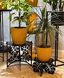 Підставка металева для квітів-вазонів NC Home Leaf чорна - мініатюра 3