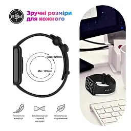 Силіконовий ремінець для фітнес браслетів Xiaomi Mi Band 8 Pro/9 Pro Redmi Watch 4/5, Silicone, dark green, зі зручною застібкою, на фітнес трекер та смарт годинник, ArmorStandart (ARM73970) - мініатюра 6
