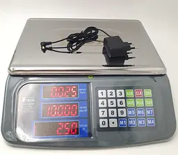 Ваги торговельні електронні акумуляторні 4V до 50кг крок зважування 5г UKC FF-1976 - мініатюра 3