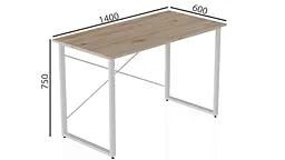 Комп'ютерний стіл Ferrum-decor Дейв 75x140x60 білий ДСП Дуб Сан-Марино 16мм (FRD-102159) - мініатюра 3