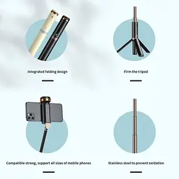 Тринога - штатив із пультом кнопкою WK WT-P12 Tripod Bluetooth Selfie stick 91 см - мініатюра 4