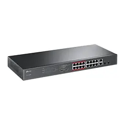 Комутатор TP-Link TL-SL1218MP (16xFE PoE+, 2xGE/SFP Combo, max PoE 192W) - мініатюра 2