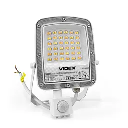 LED прожектор Videx F5 30 Вт 3000-5000-6500 K з датчиком руху 230 В білий (VL-F5-030CW-S) - мініатюра 3