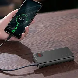 Портативна батарея Baseus Adaman Metal Display Quick Charge Power Bank 20000 mAh 22.5W PPAD070101 Black - мініатюра 5