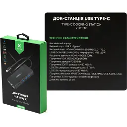 Концентратор Vinga USB-C 3.1 to VGA+HDMI+RJ45+3xUSB3.0+USB2.0+SD/TF+PD100W+Audio (VHYC10) - мініатюра 8