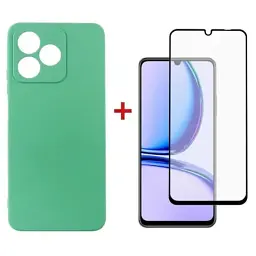 Чехол для мобильного телефона Dengos Kit for Realme C51 case + glass (Mint)