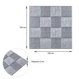 Самоклеюча декоративна стельова стінна 3D панель Sticker Wall 700x700x5мм 186 SW-00000491 - мініатюра 3