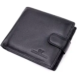 Чоловічий гаманець середнього розміру із натуральної шкіри ST Leather 22444 чорний - мініатюра 1