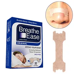 Пластир від хропіння Breathe Ease, набір 30 шт., антихрап, білі - мініатюра 2