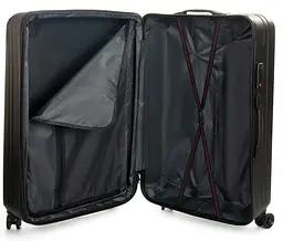 Валіза середня Fashion з розширенням M 78 л 42x60x28 см ABS-пластик Чорний - мініатюра 7